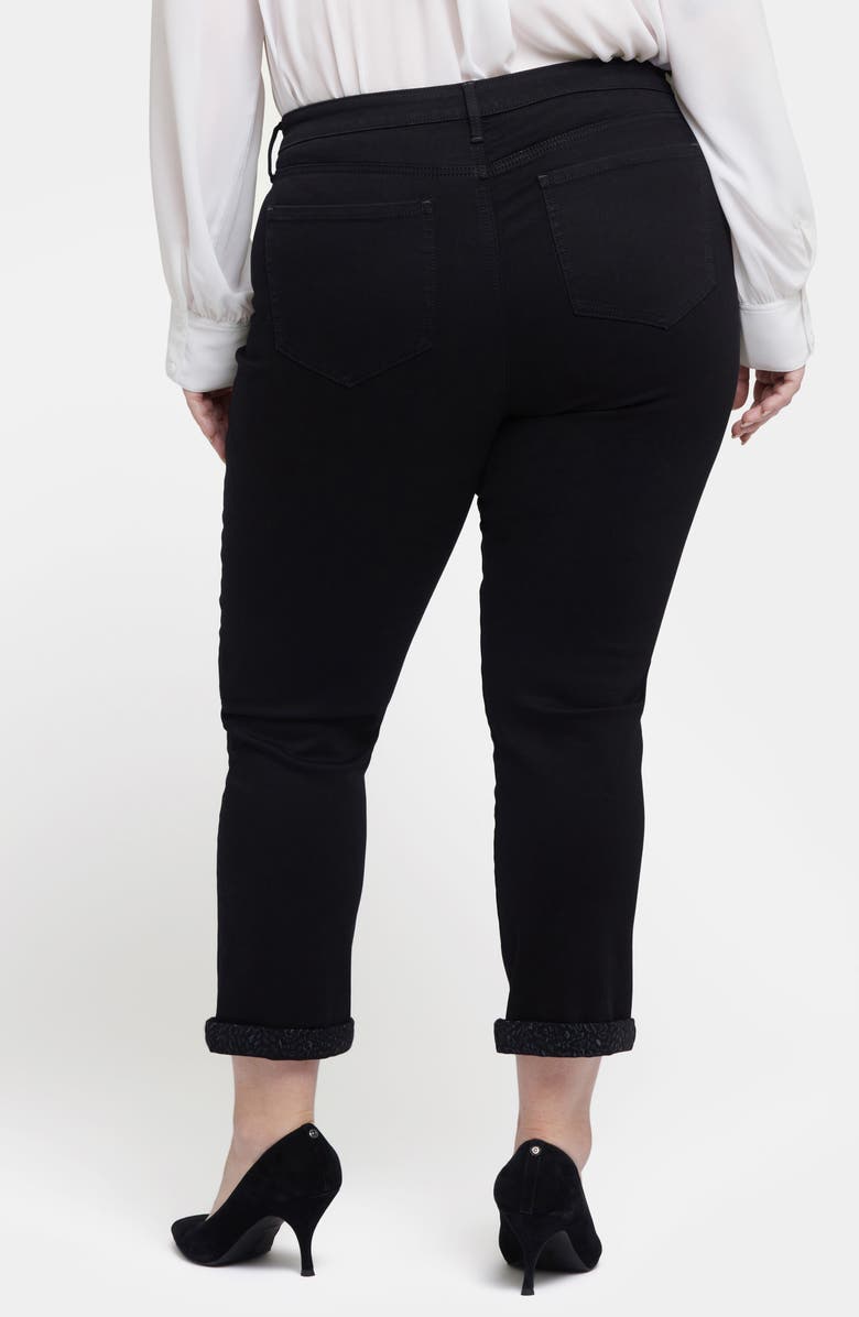 NYDJ Sheri Cheetah Cuff Ankle Slim Jeans, Alternate, color, Black Rinse