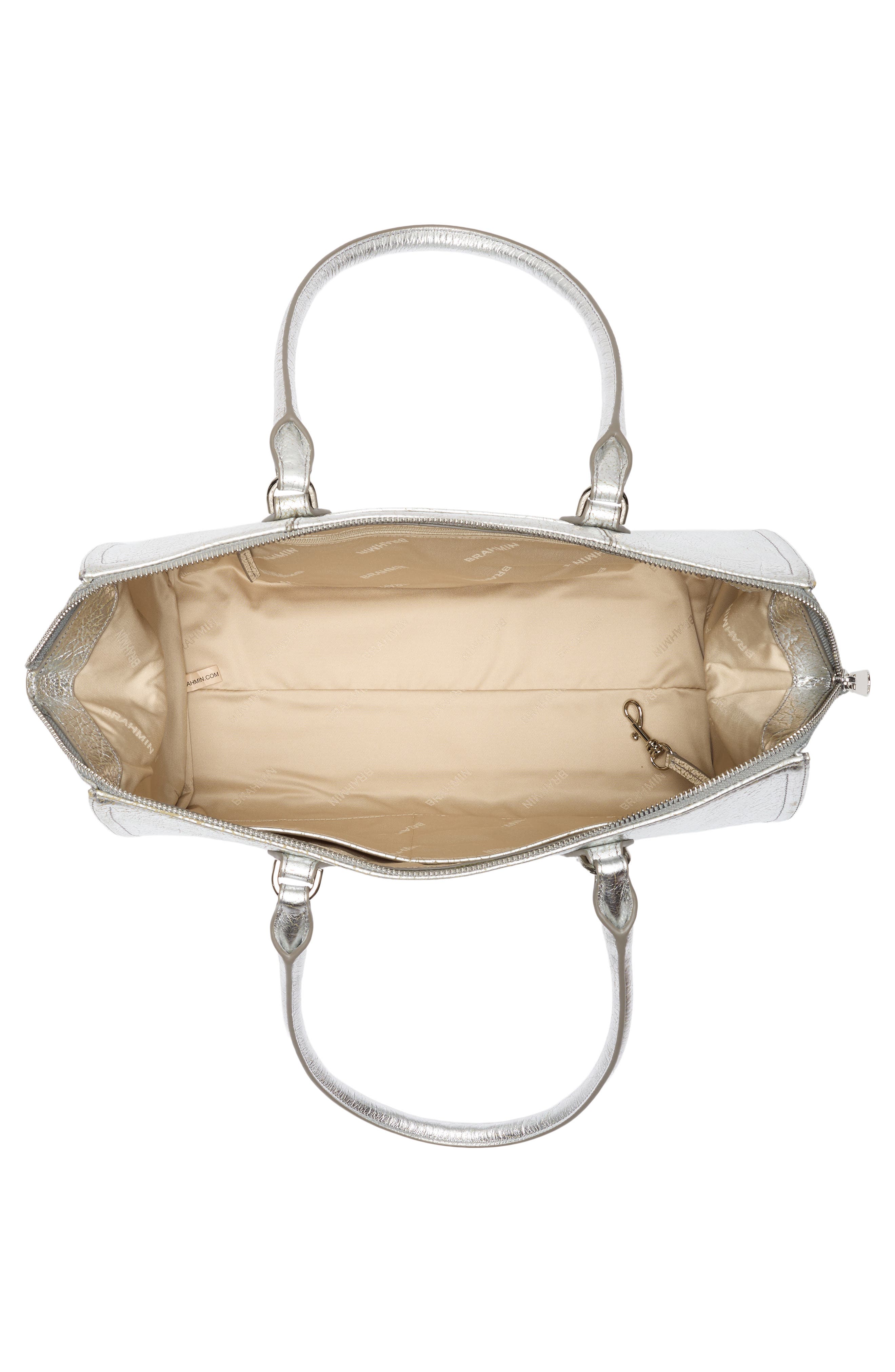 Sophia Metallic Leather Baguette Bag, Alternate, color, SILVER DUCHESS