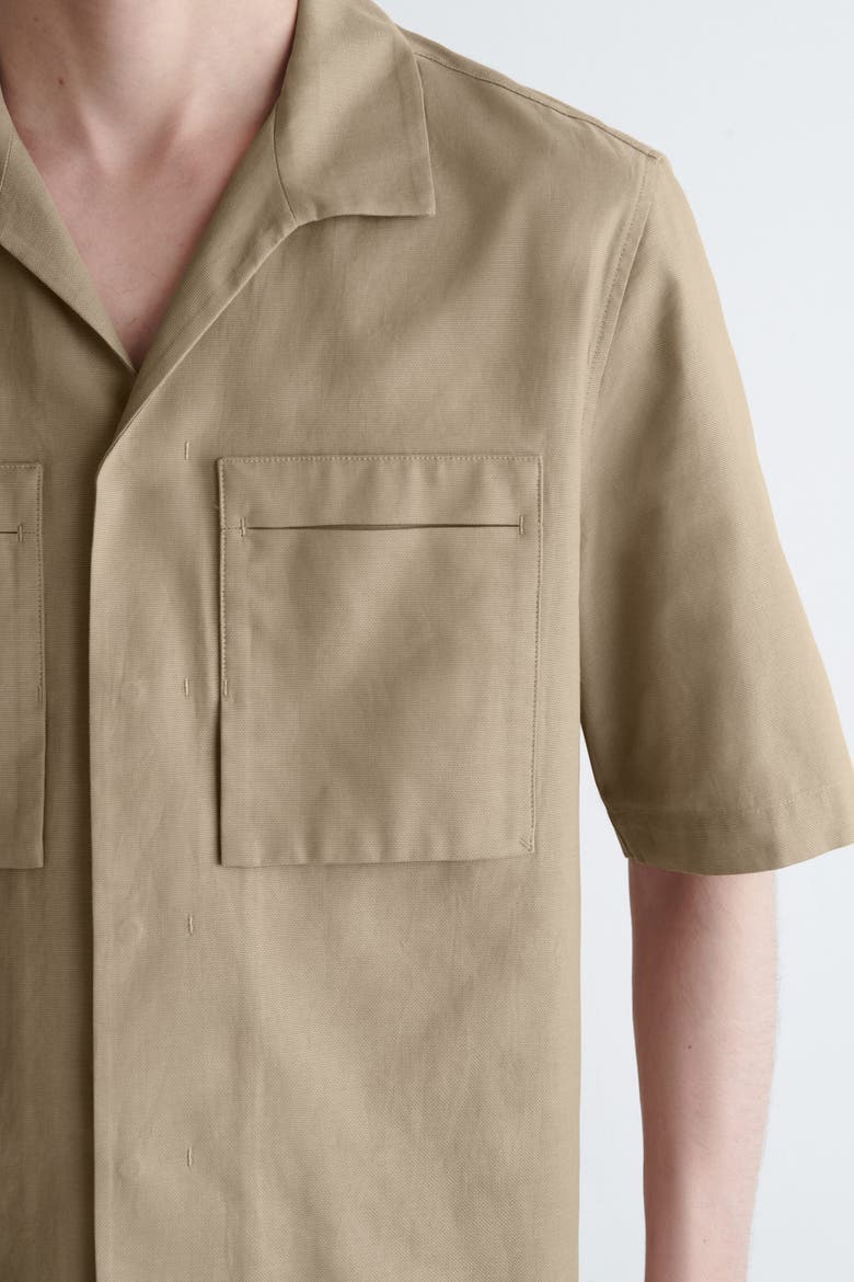 Textured-cotton Utility Shirt, Alternate, color, BEIGE