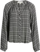 Cloth & Stone Plaid Raglan Sleeve Button-Up Shirt