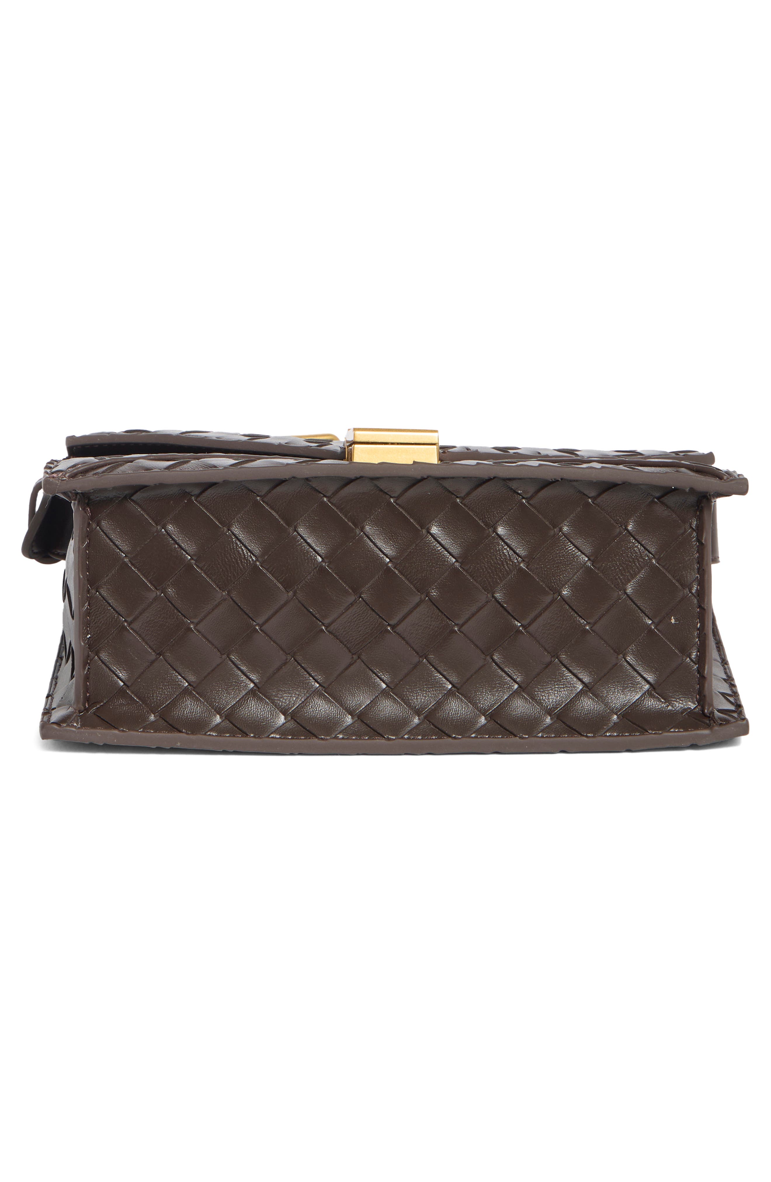 Clio Woven Faux Leather Envelope Crossbody Bag, Alternate, color, DARK BROWN