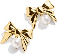 BaubleBar Faux Pearl Bow Drop Earrings