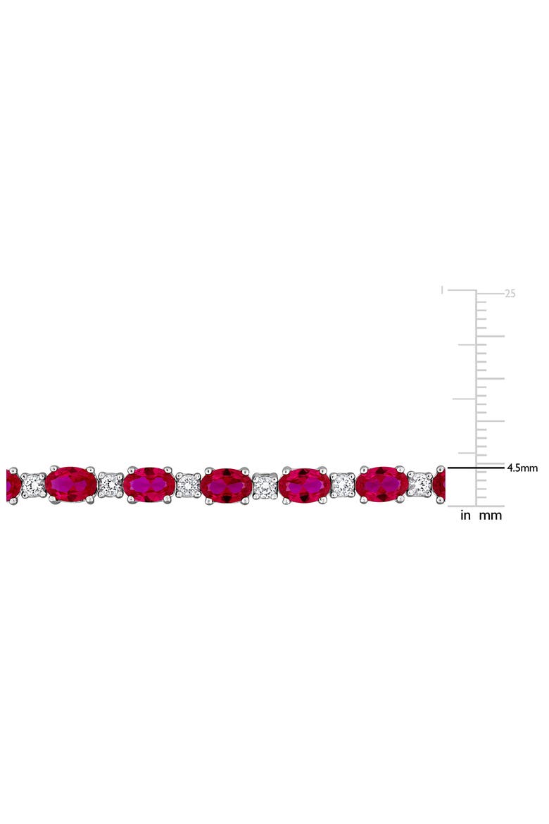 Lab Created Ruby & Lab Created White Sapphire Tennis Bracelet, Alternate, color, RED