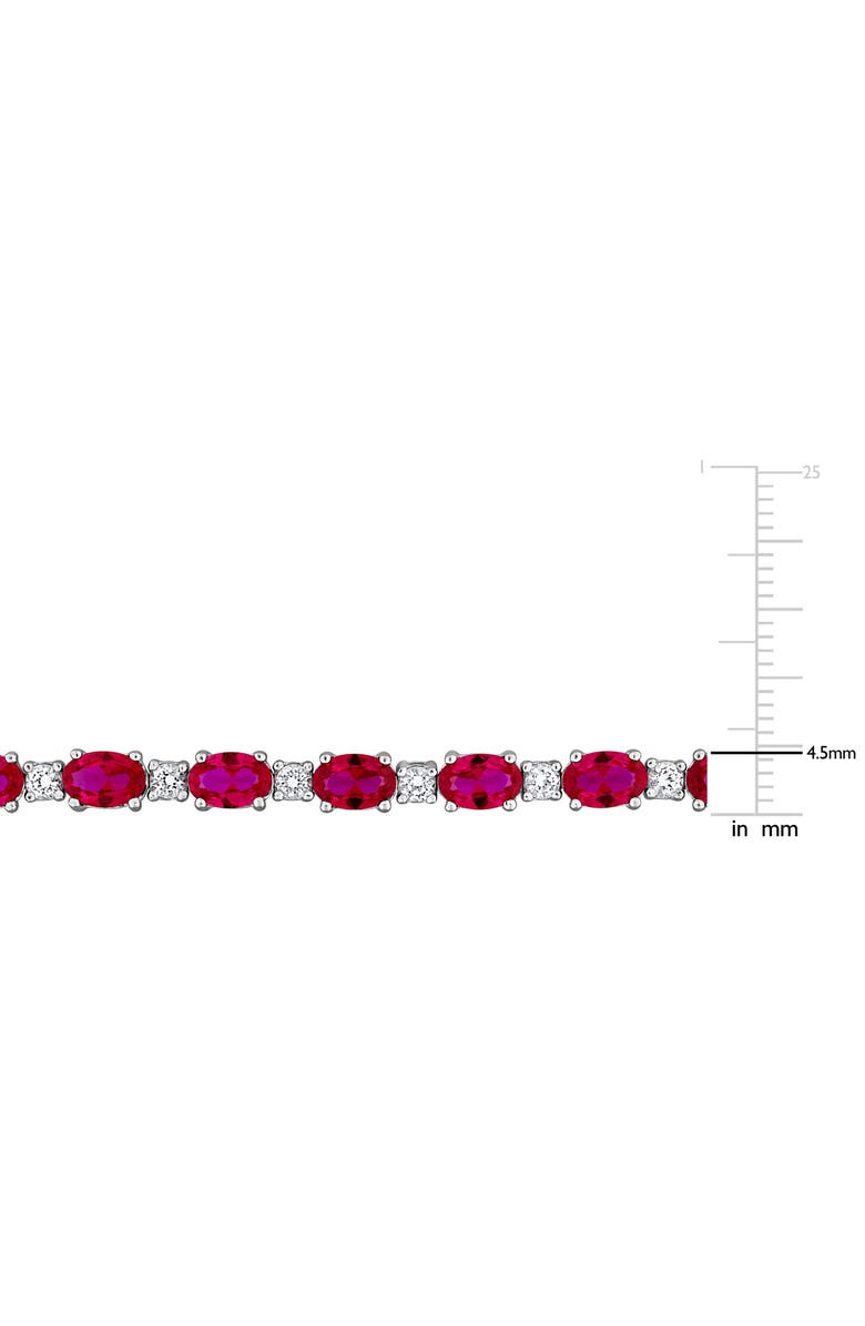 DELMAR Lab Created Ruby & Lab Created White Sapphire Tennis Bracelet, Alternate, color, Red