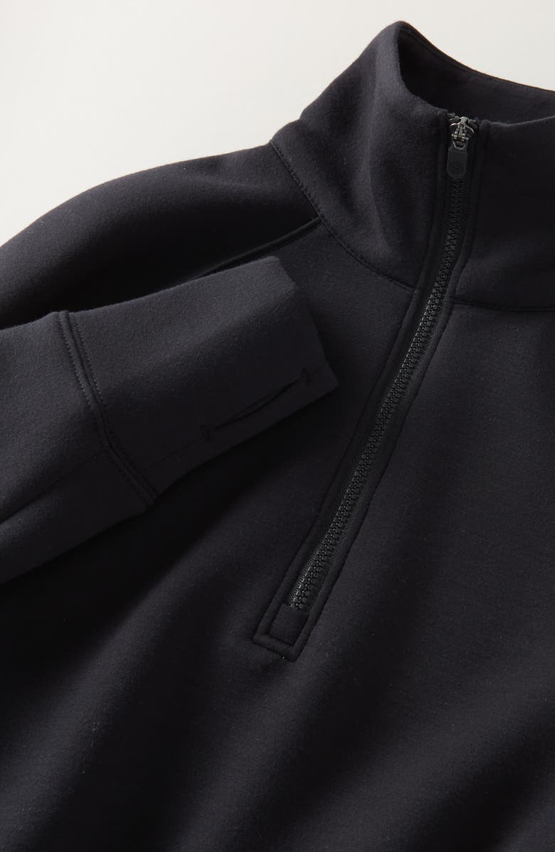 Zella Girl Kids' Varsity Track Half Zip Pullover, Alternate, color, Black