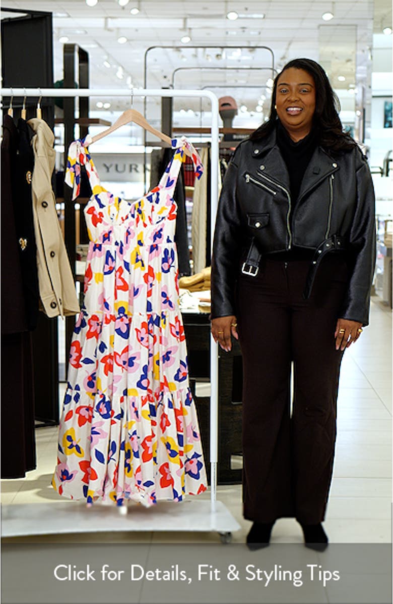 summer flowers tiered ruffle cotton dress, sales video thumbnail