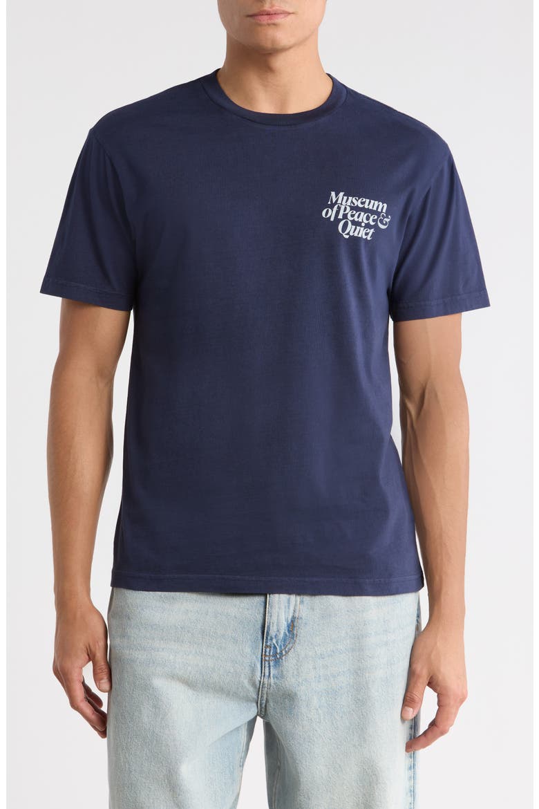 Mid Century Graphic Cotton T-Shirt, Main, color, NAVY