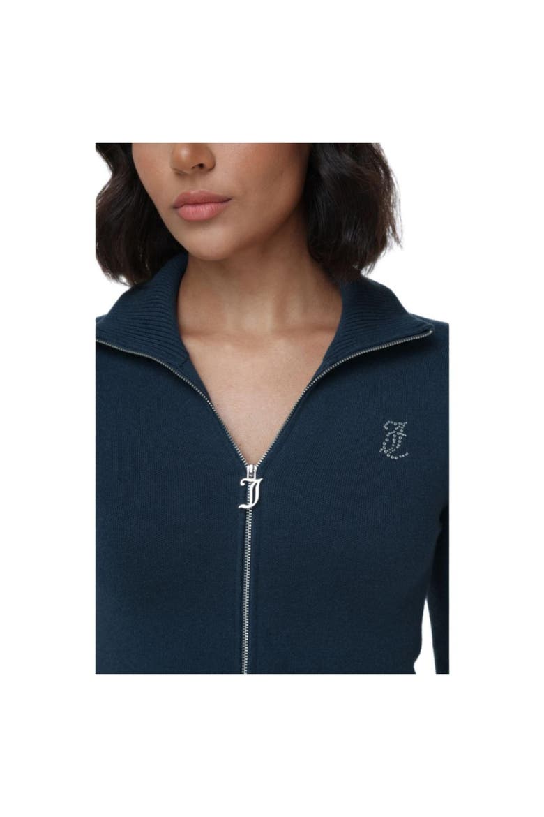 Sporty Logo Embellished Sweater Track Jacket, Alternate, color, REGAL BLUE