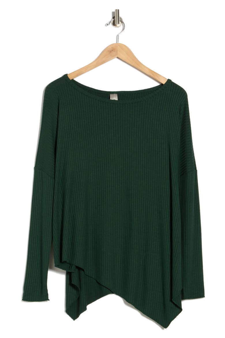 Ribbed Asymmetric Hem Sweater, Alternate, color, AVENTURINE