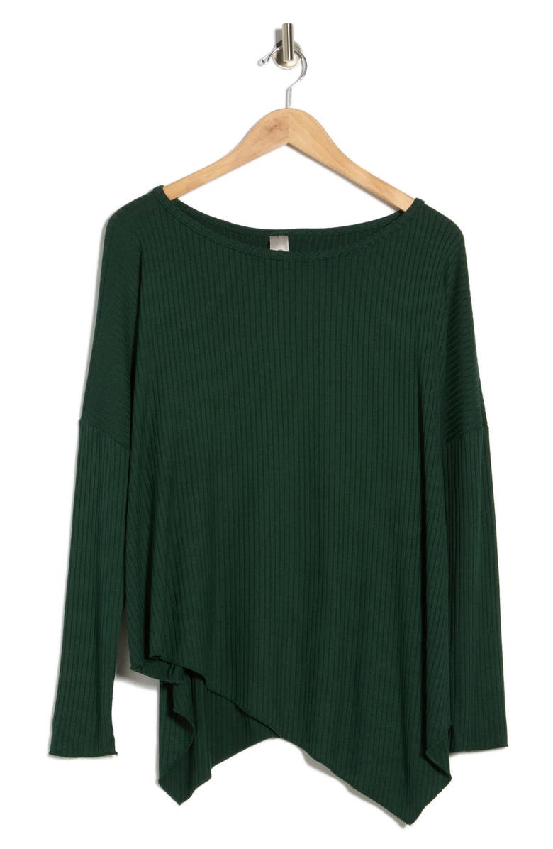 GO COUTURE Ribbed Asymmetric Hem Sweater, Alternate, color, Aventurine