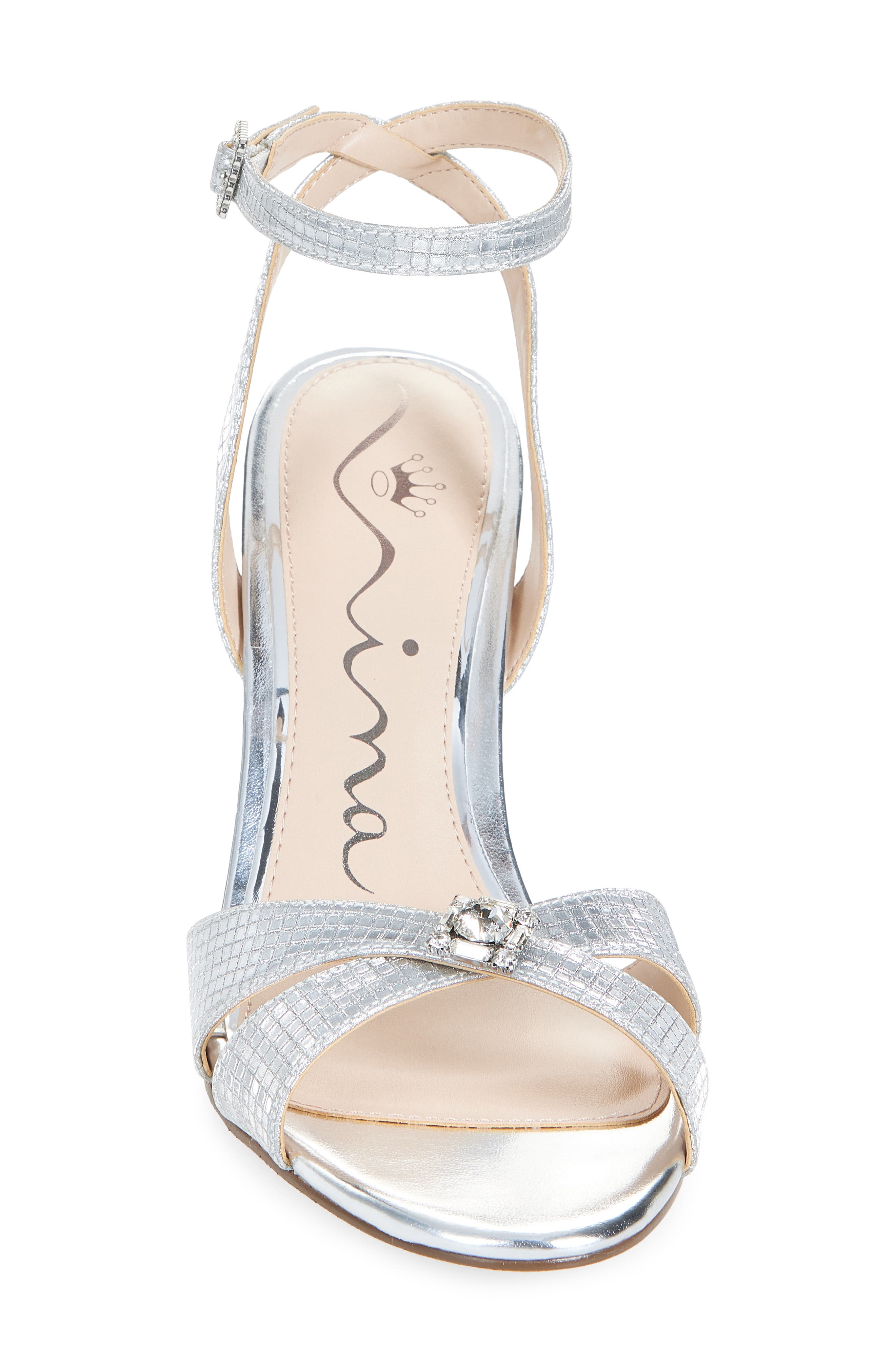 Nina Vinka Crystal Embellished Sandal, Alternate, color, Silver