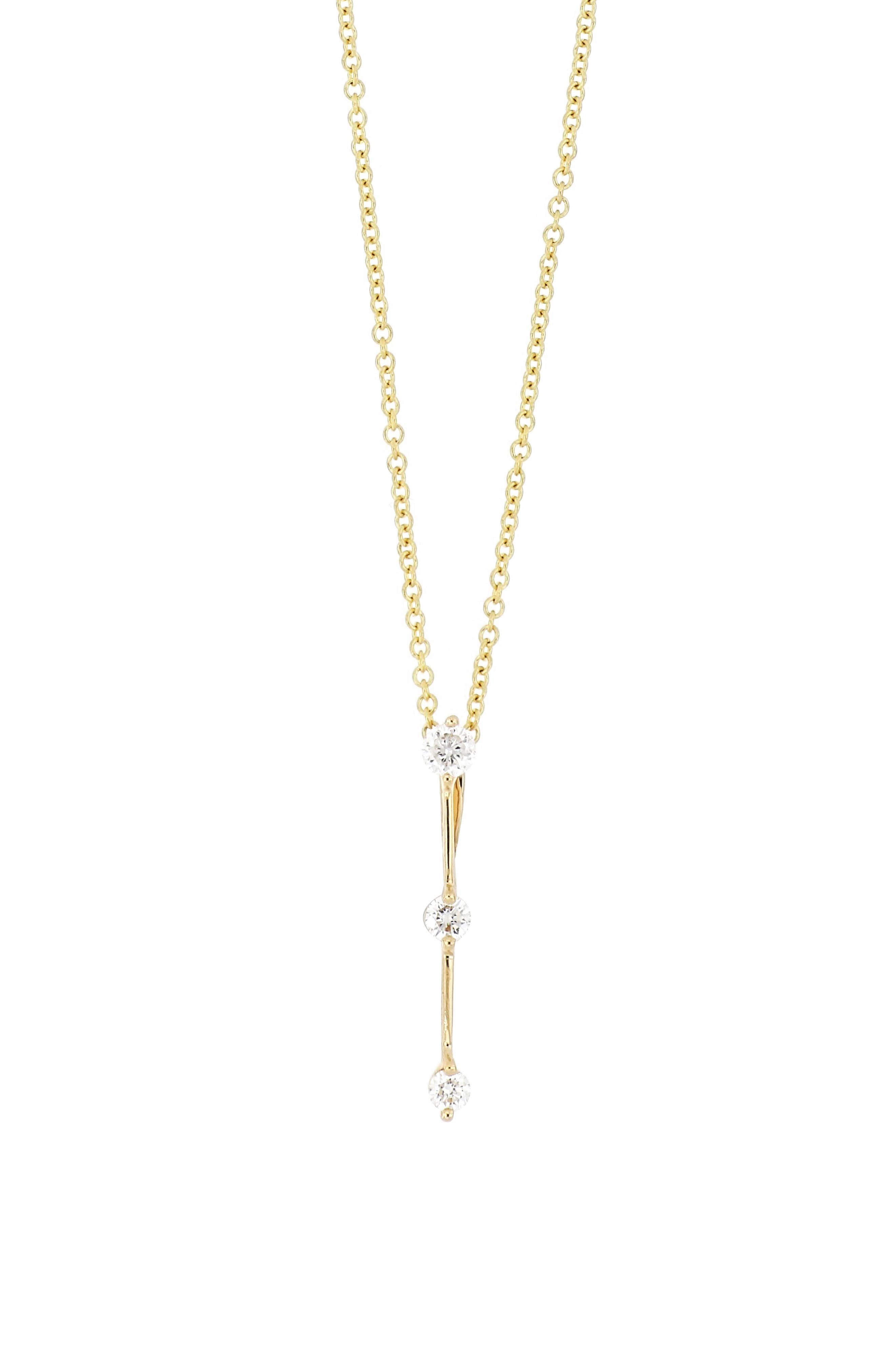 Bony Levy Rita 18K Gold 3-Stone Stick Pendant Necklace