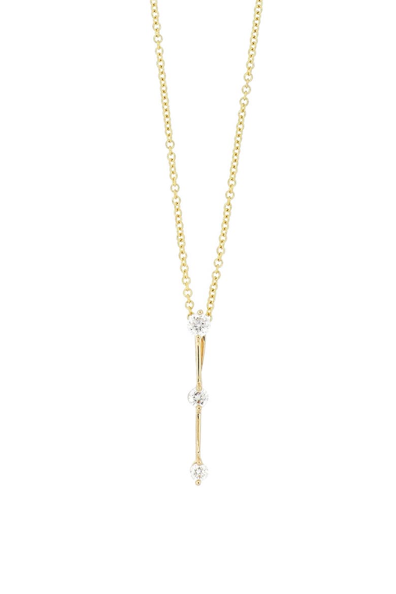 Rita 18K Gold 3-Stone Stick Pendant Necklace, Main, color, 18K YELLOW GOLD