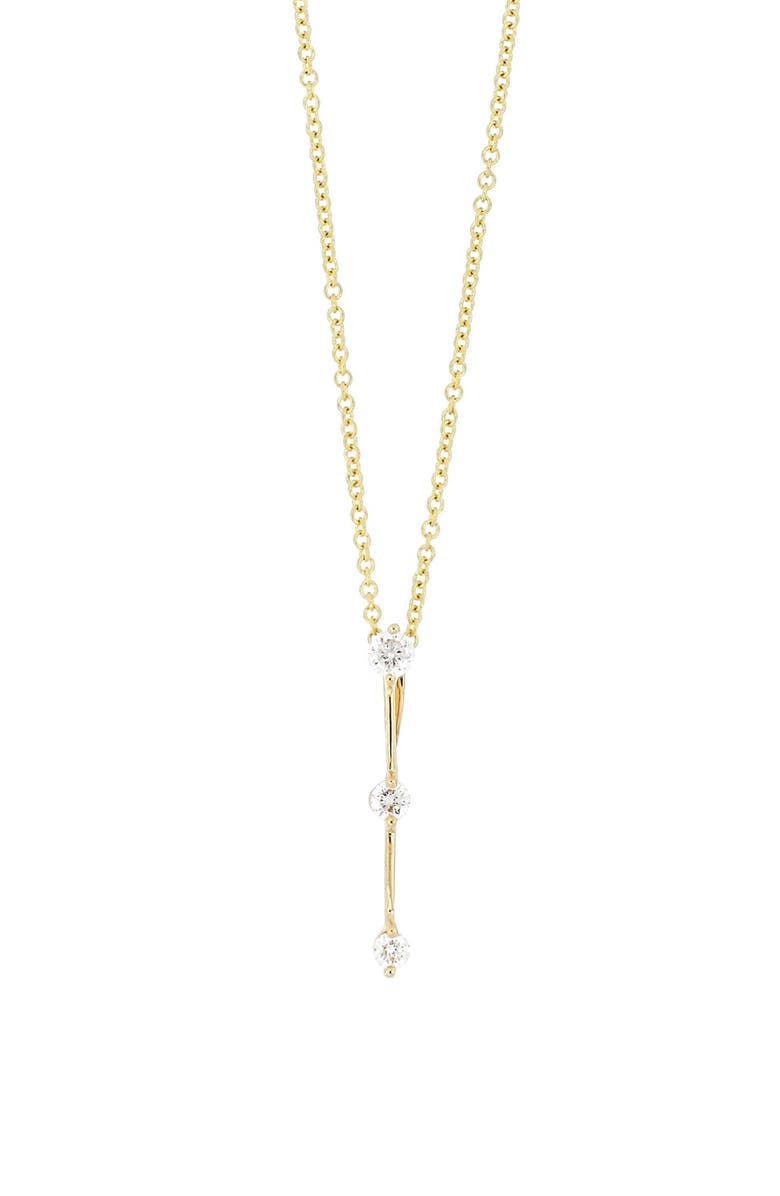 Bony Levy Rita 18K Gold 3-Stone Stick Pendant Necklace, Main, color,