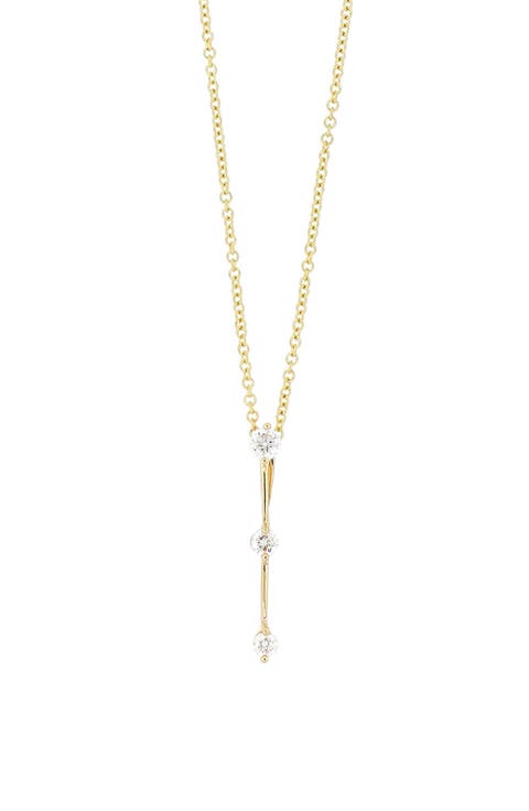 Rita 18K Gold 3-Stone Stick Pendant Necklace
