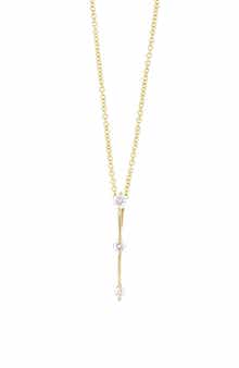 Bony Levy Rita 18K Gold 3-Stone Stick Pendant Necklace
