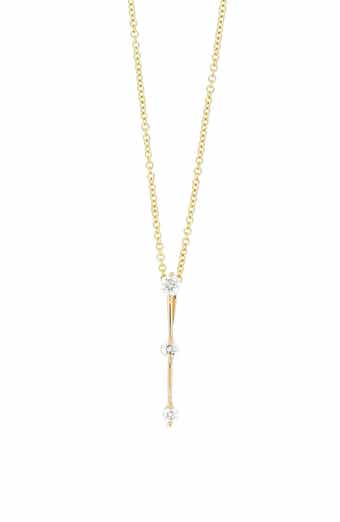 Bony Levy Rita 18K Gold 3-Stone Stick Pendant Necklace