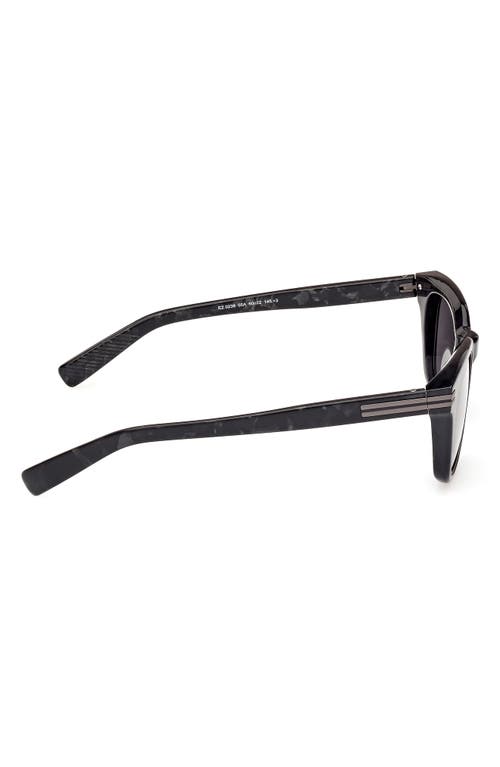 Zegna 50mm Rounfd Sunglasses In Black