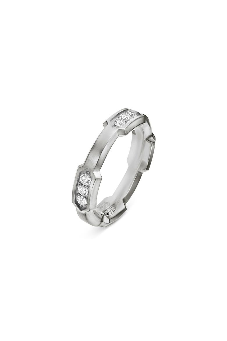 6MM HEX PAVE STATION BAND RING, Alternate, color, STERLING SILVER
