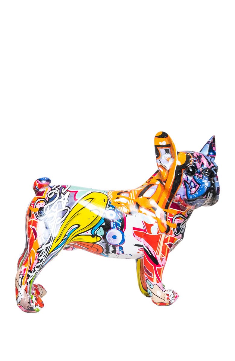 INTERIOR ILLUSIONS Plus Street Art Bulldog Ears Up Dog - 9" Long, Main, color,