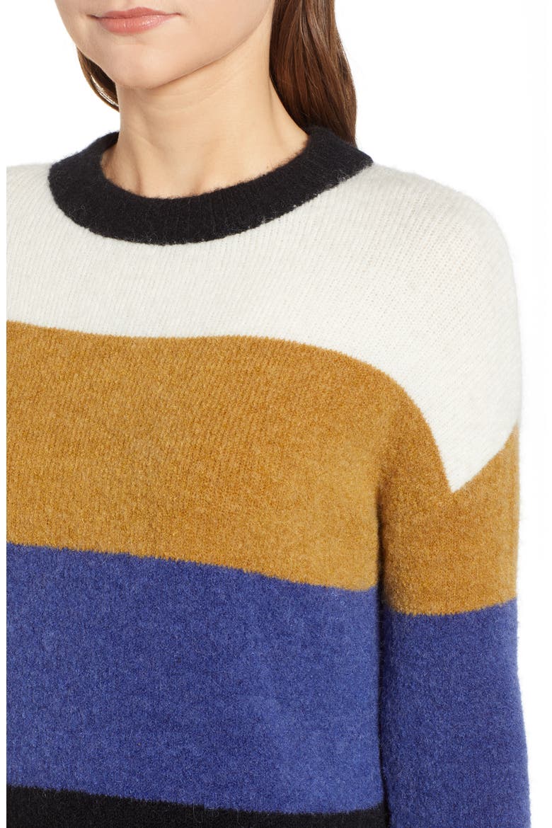 Sylvie Stripe Sweater, Alternate, color, HONEYCOMB MULTI
