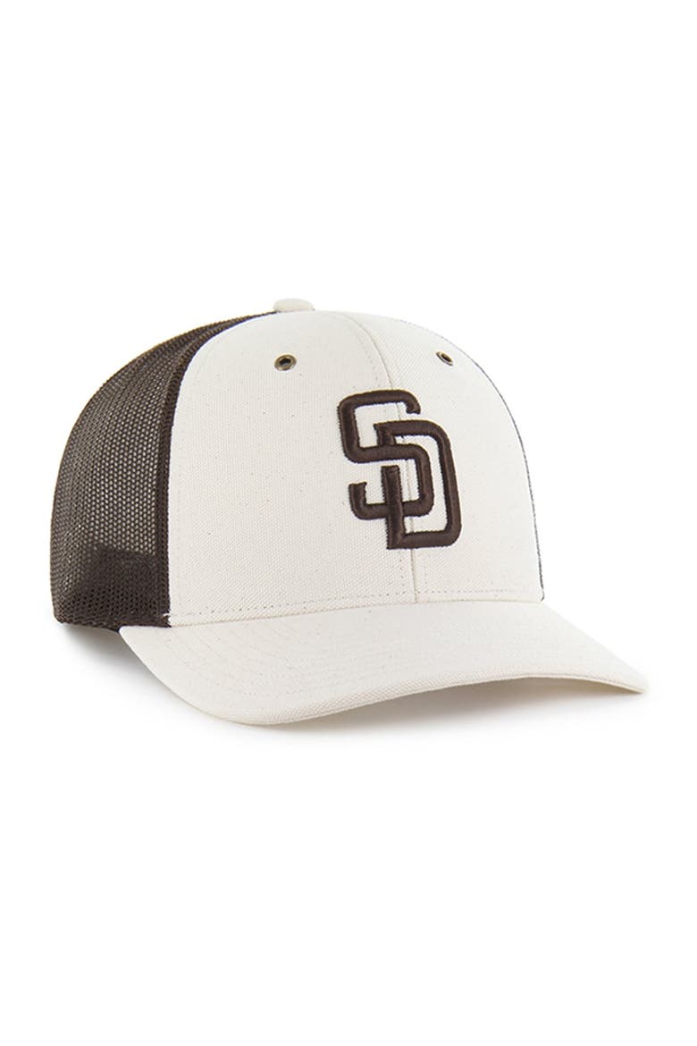 Men's Carhartt x '47 Natural/Brown San Diego Padres Undyed Trucker Adjustable Hat, Alternate, color, Natural