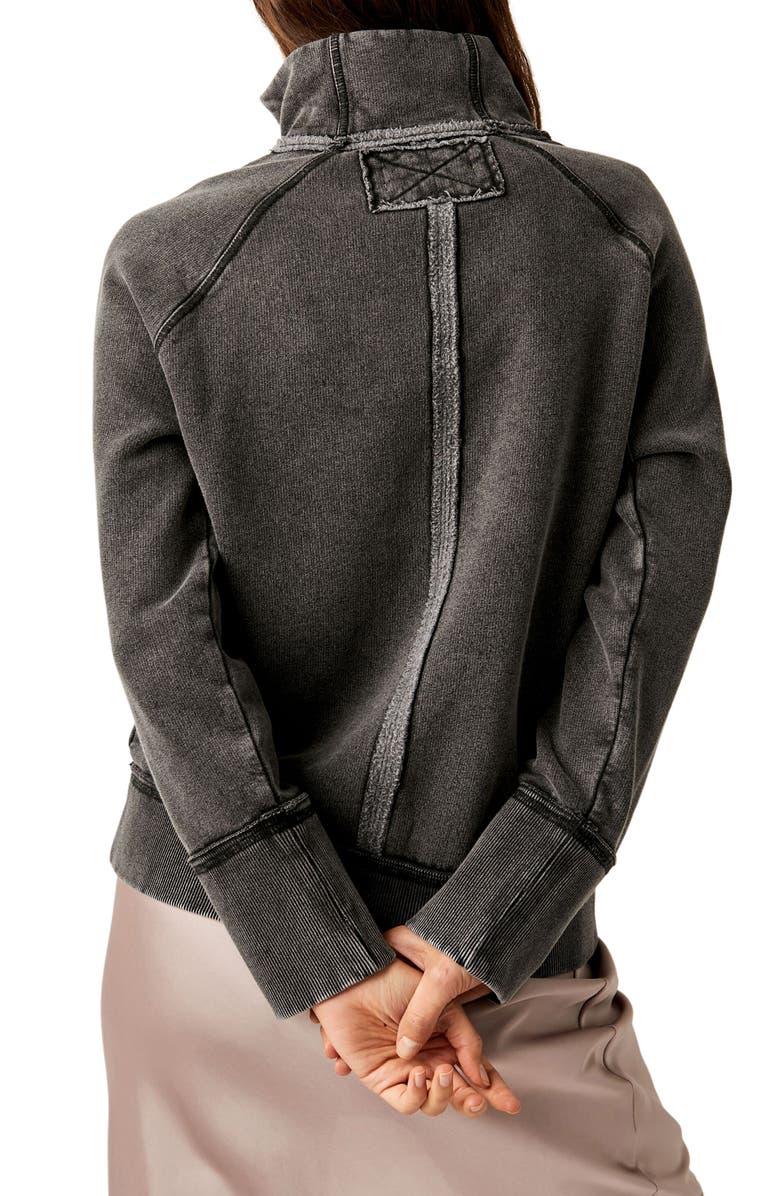 Free People Just a Game Asymmetric Half Zip Sweatshirt, Alternate, color,