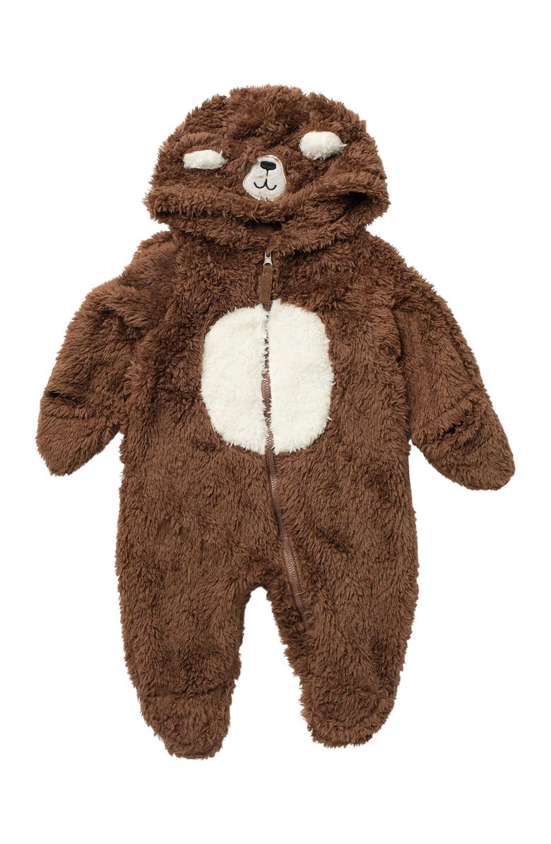 WIPPETTE Soft Faux Shearling Bear Hooded Jumpsuit, Main, color,