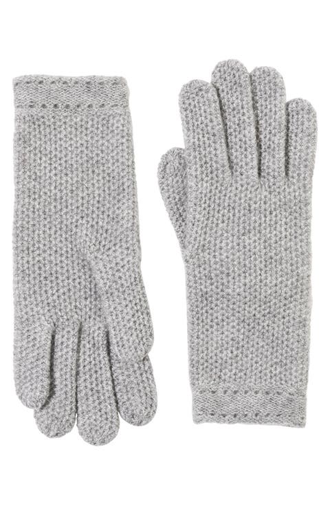 Cashmere Honeycomb Knit Gloves
