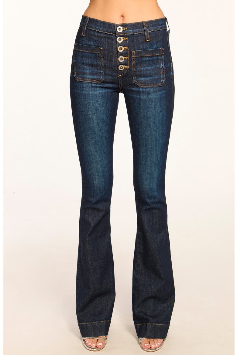 Cindy High Waist Flare Jeans, Alternate, color, DARK RINSE