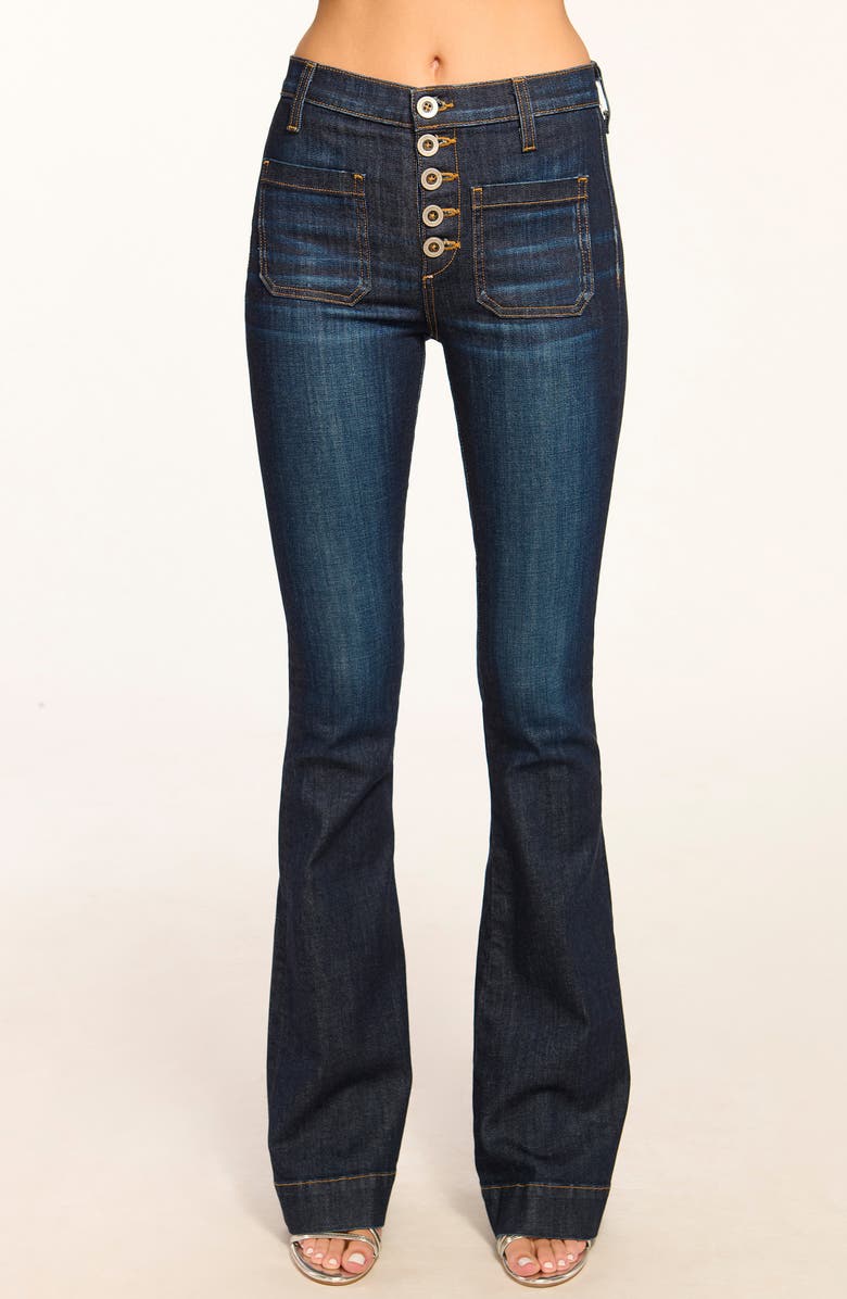 Ramy Brook Cindy High Waist Flare Jeans, Alternate, color, Dark Rinse