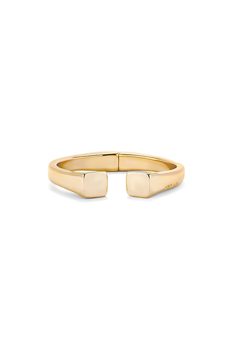 Rigid 18K Gold-Plated Bracelet Smooth Finish And Square Shape, Main, color, Gold