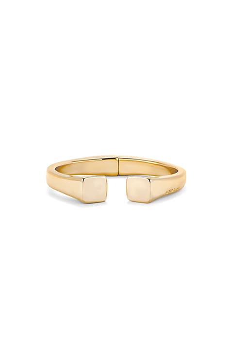 Rigid 18K Gold-Plated Bracelet Smooth Finish And Square Shape