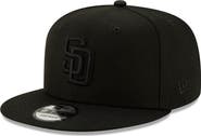 New Era San Diego Padres New Era Black on Black 9FIFTY Snapback Adjustable Hat - Black