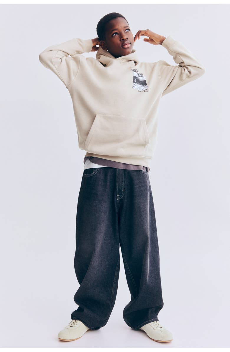 H&M Hoodie, Alternate, color, Light Beige/Non Stop