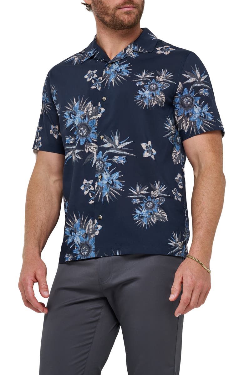 TravisMathew Frigate Floral Camp Shirt, Alternate, color, 