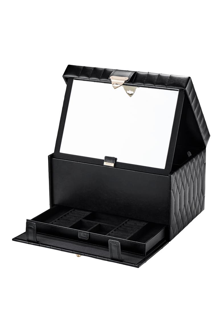 Caroline Cosmetic Train Case, Alternate, color, Black