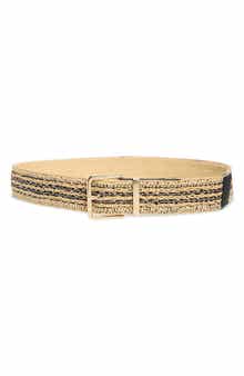 Steve Madden Stripe Faux Straw Belt