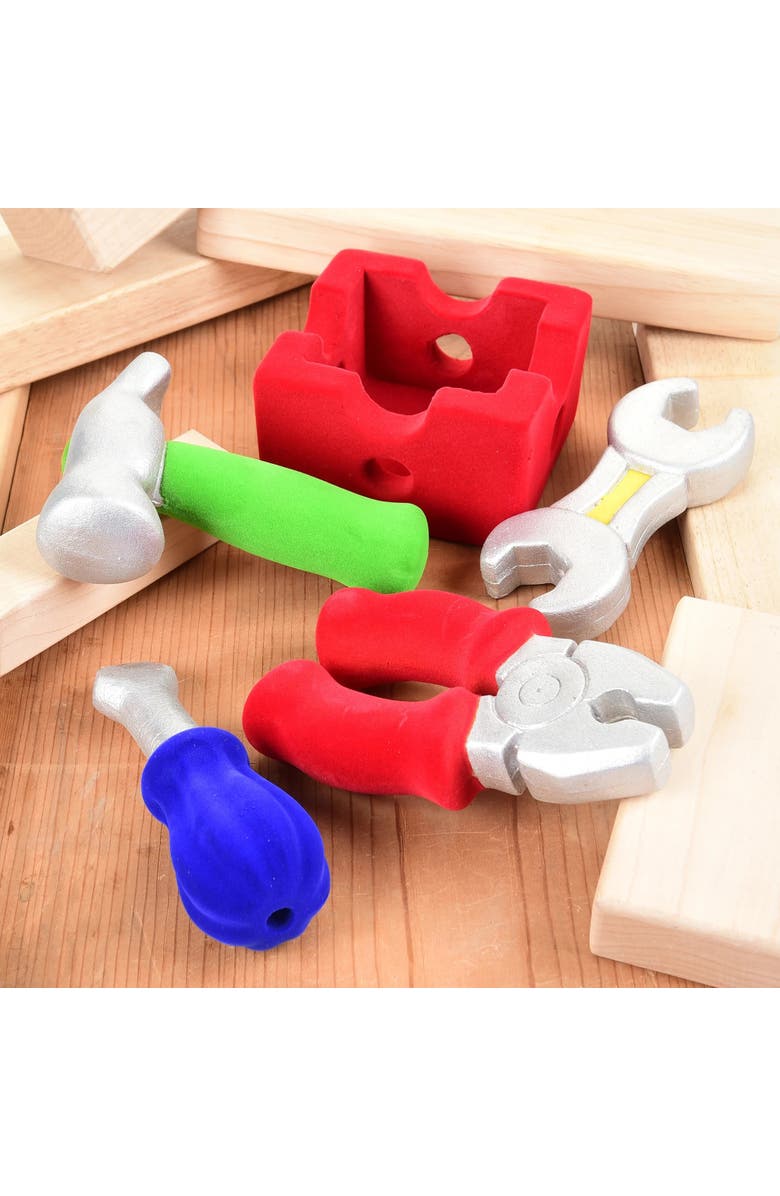 RUBBABU Pretend Play Tool Set (4 Piece Set With Caddy ) 18 Months +, Alternate, color, Multicolored