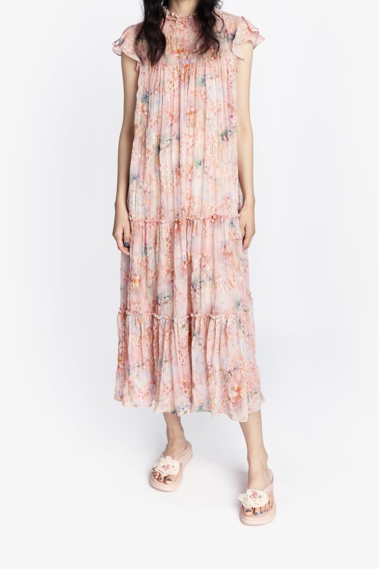 Oasis Blooms Tiered Maxi Dress, Main, color, BLUSH MULTI