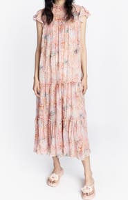 Anna Sui Oasis Blooms Tiered Maxi Dress