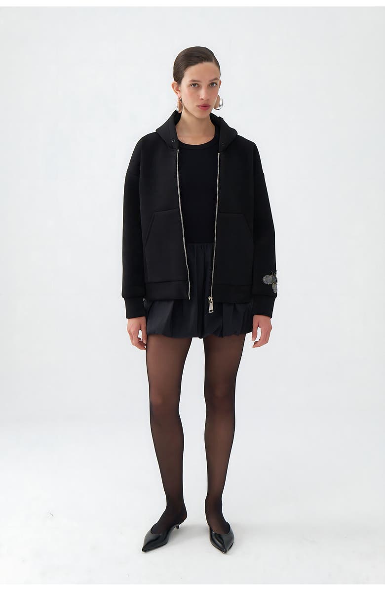 Nocturne Zippered Kangaroo Pocket Sweatshirt, Main, color, 