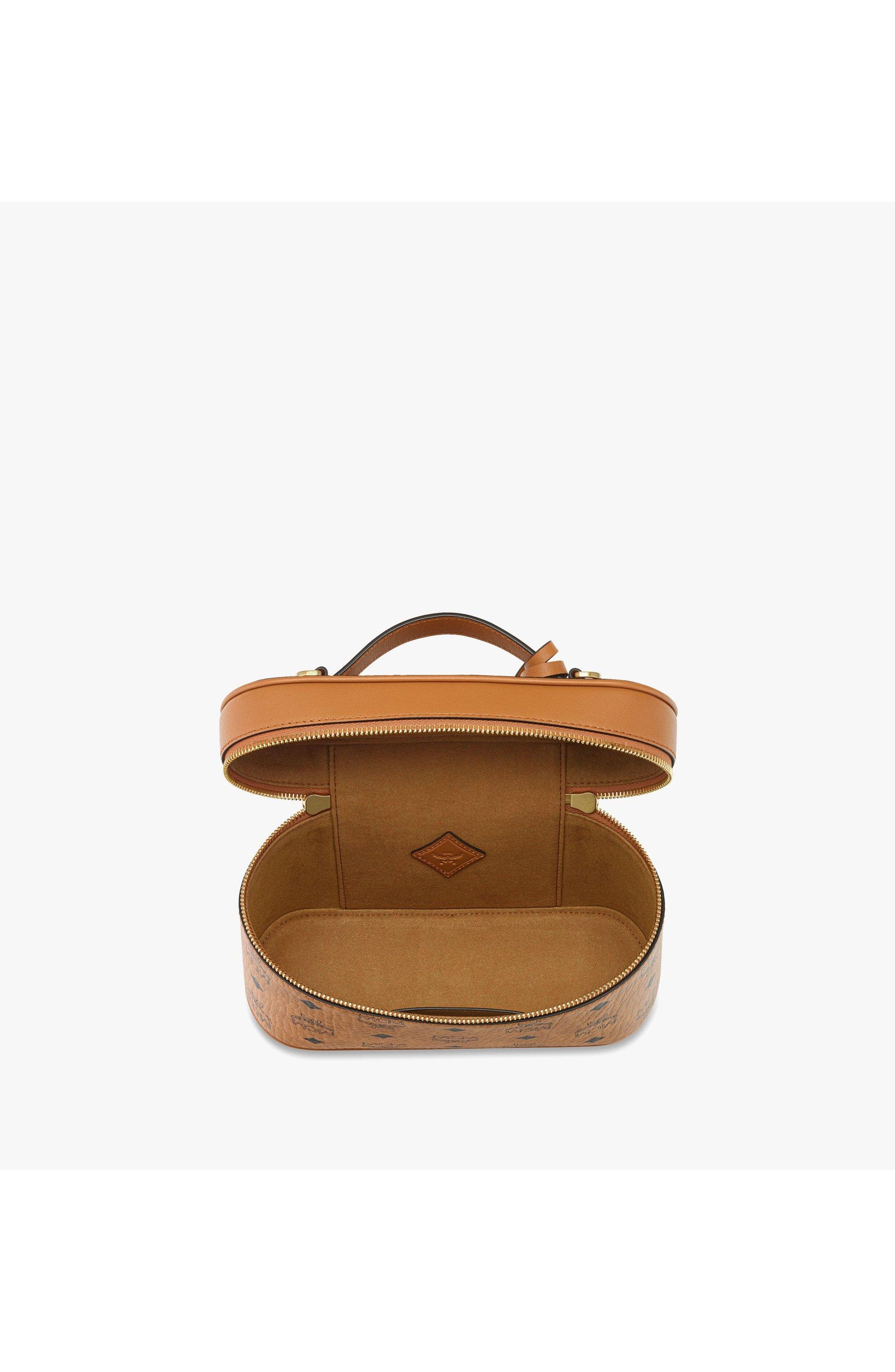 Aren Vanity Case in Visetos Leather Mix, Alternate, color, Cognac