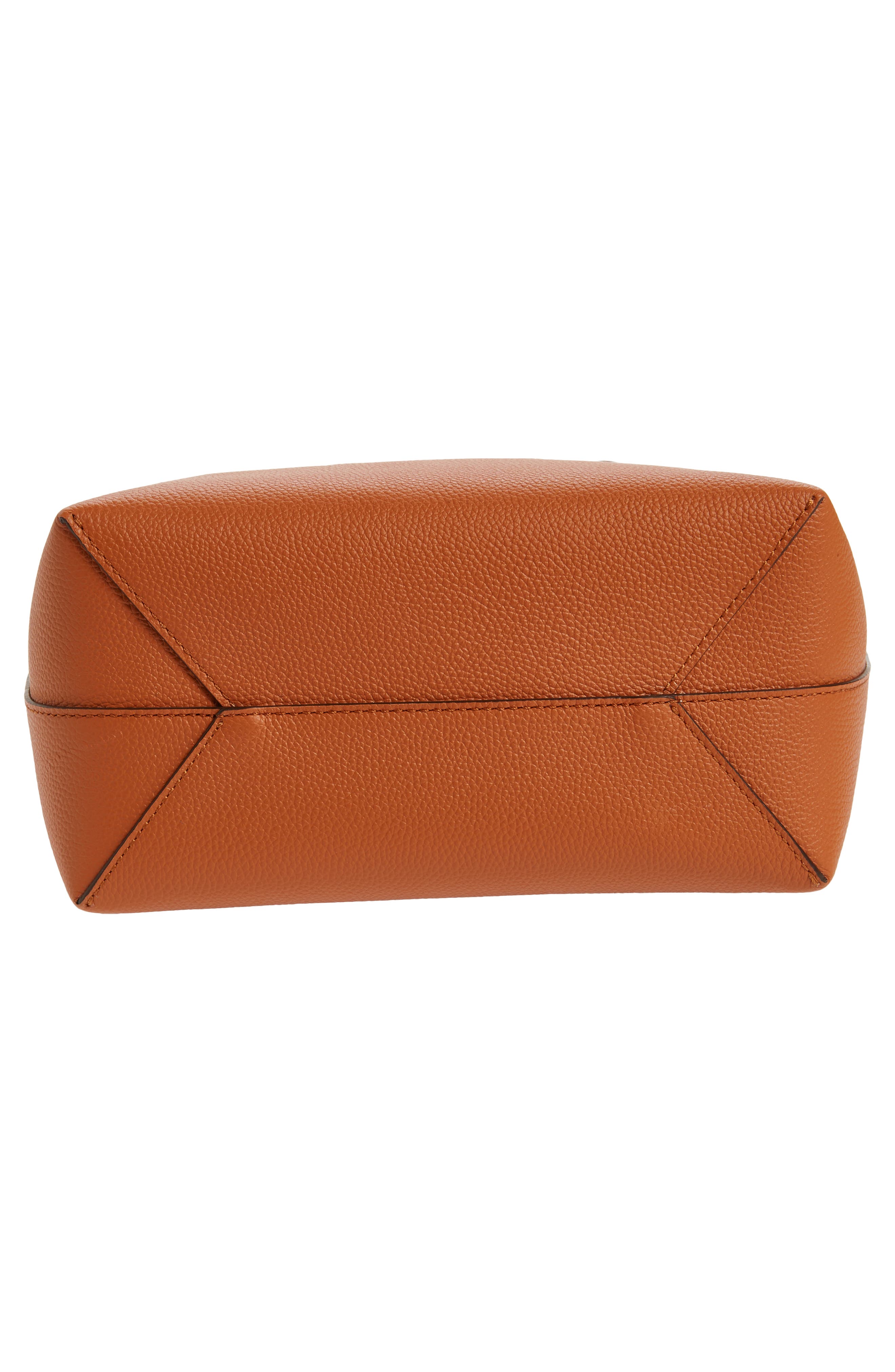 MCM Mini Lauretos Reversible Leather Shopper Bag, Alternate, color, Cognac