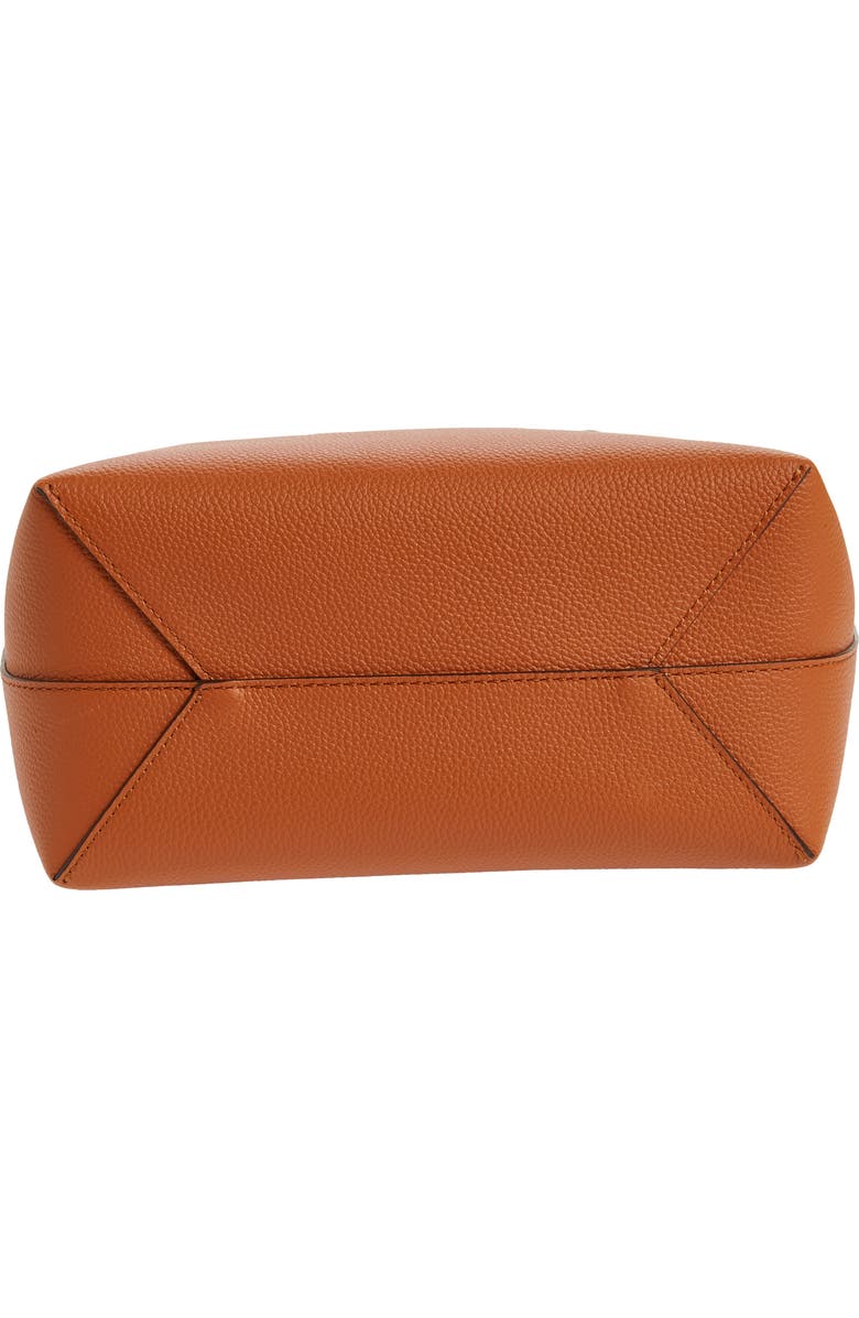 MCM Mini Lauretos Reversible Leather Shopper Bag, Alternate, color, Cognac