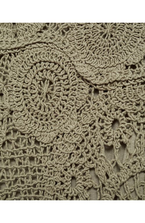 Shop Mango Lace Minidress In Khaki