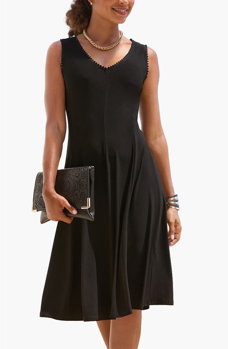 LASCANA Women's Sleeveless Convertible Dress, Main, color, Black