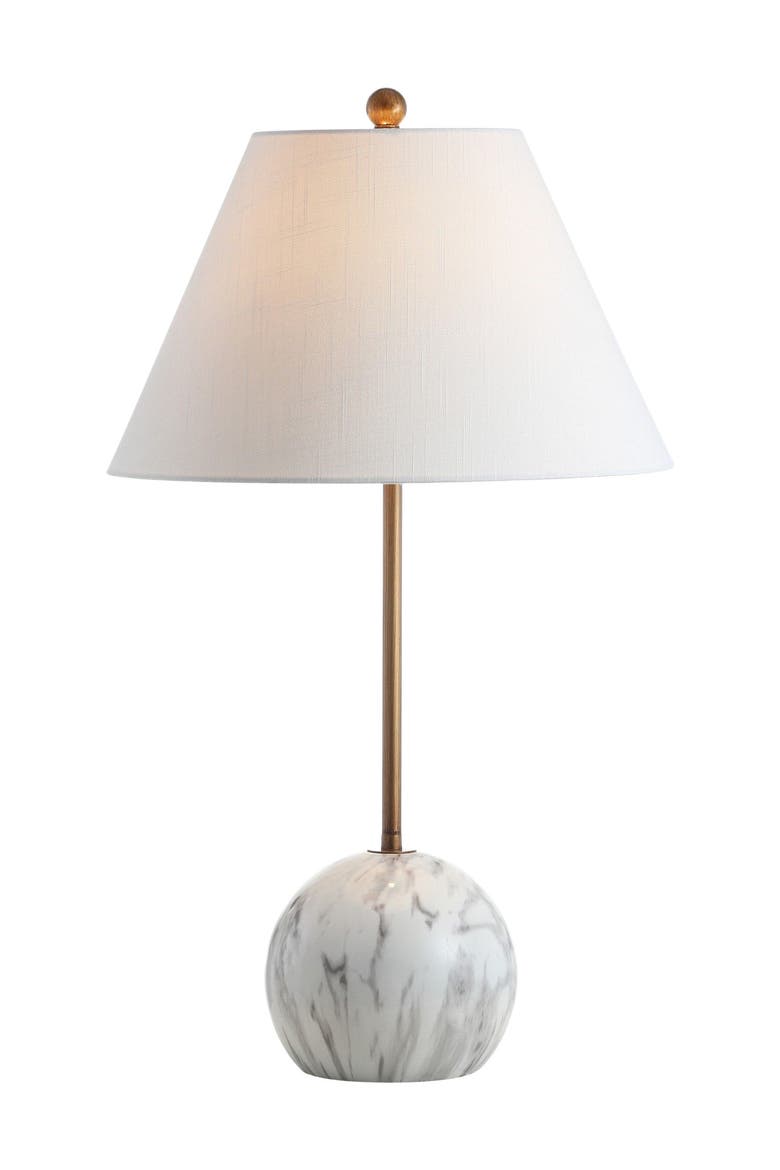Miami 29" Minimalist Resin/Metal LED Table Lamp, Main, color, Gold/White