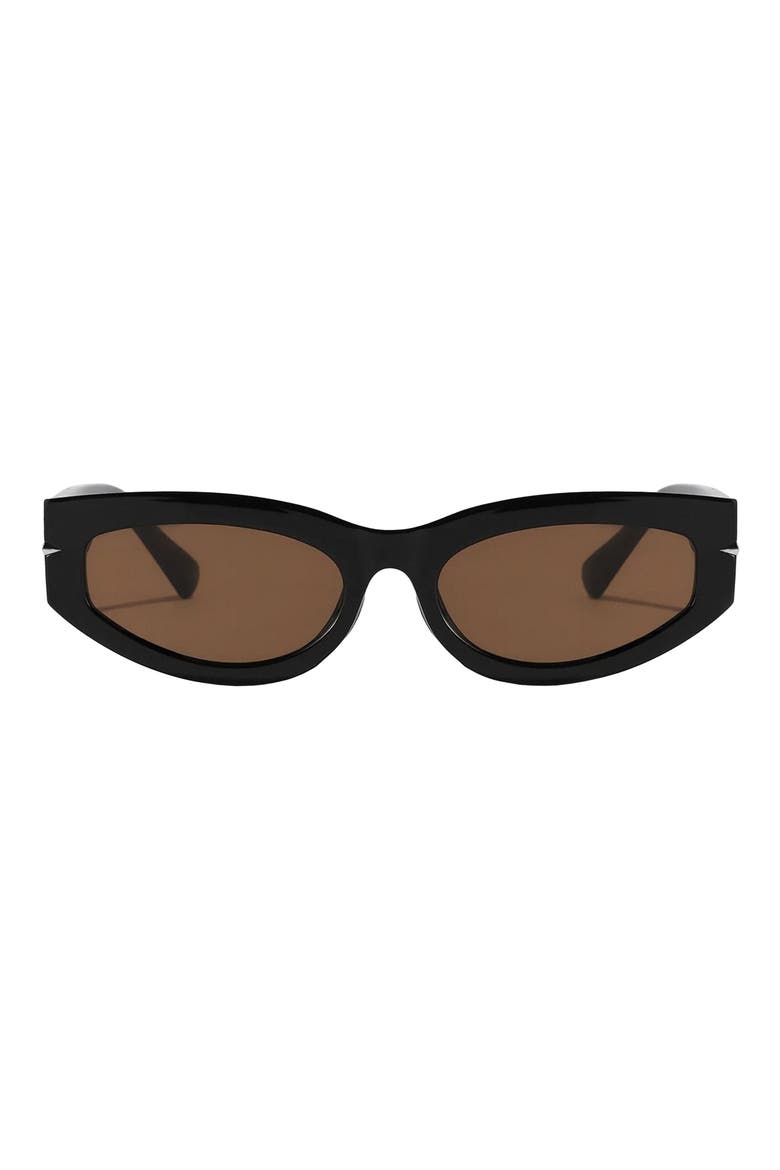 Alexa 58mm Oval Polarized Sunglasses, Main, color, BLACK/ BROWN