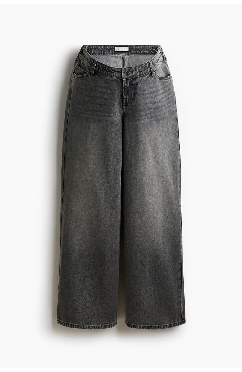 H&M Mama Wide Low Jeans, Main, color, Denim Gray